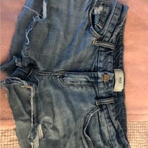 BKE Light Blue Distressed Denim Shorts